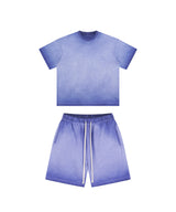 Reverse Base Color Treatment With Baking Effect Tshirt and Shorts Set