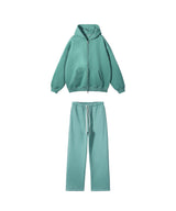 French terry with fleece zip up Sweatshirt Set 345g