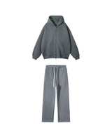 French terry with fleece zip up Sweatshirt Set 345g