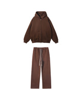 French terry with fleece zip up Sweatshirt Set 345g