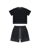 Reverse Base Color Treatment With Baking Effect Tshirt and Shorts Set