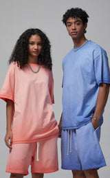 Reverse Base Color Treatment With Baking Effect Tshirt and Shorts Set