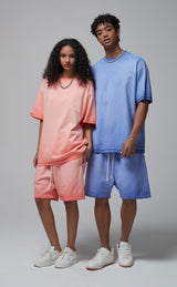 Reverse Base Color Treatment With Baking Effect Tshirt and Shorts Set