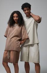 Sun Faded Wached With Distressed French Terry T-shirt and Shorts Set