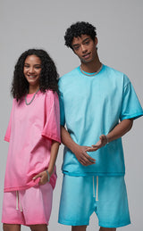 Reverse Base Color Treatment With Baking Effect Tshirt and Shorts Set