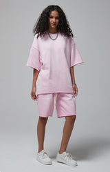 Sun Faded Wached With Distressed French Terry T-shirt and Shorts Set