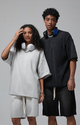 Sun Faded Wached With Distressed French Terry T-shirt and Shorts Set