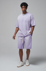 Sun Faded Wached With Distressed French Terry T-shirt and Shorts Set