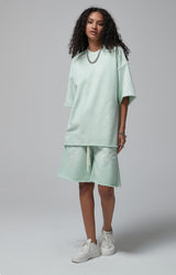 Sun Faded Wached With Distressed French Terry T-shirt and Shorts Set