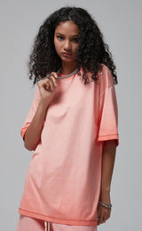 Reverse Base Color Treatment With Baking Effect Tshirt and Shorts Set