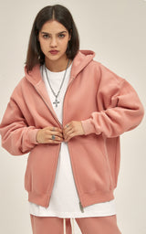 French terry with fleece zip up Sweatshirt Set 345g
