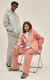 French terry with fleece zip up Sweatshirt Set 345g