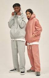 French terry with fleece zip up Sweatshirt Set 345g