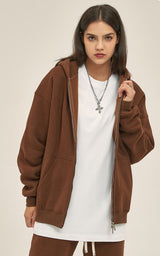 French terry with fleece zip up Sweatshirt Set 345g