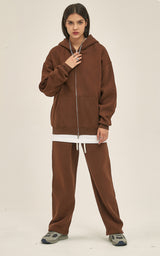 French terry with fleece zip up Sweatshirt Set 345g