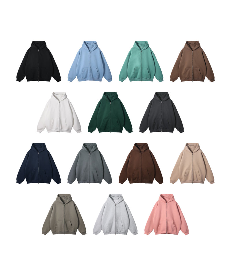 French terry with fleece zip up 345g