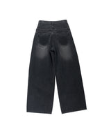 Double Waist Distressed Jean