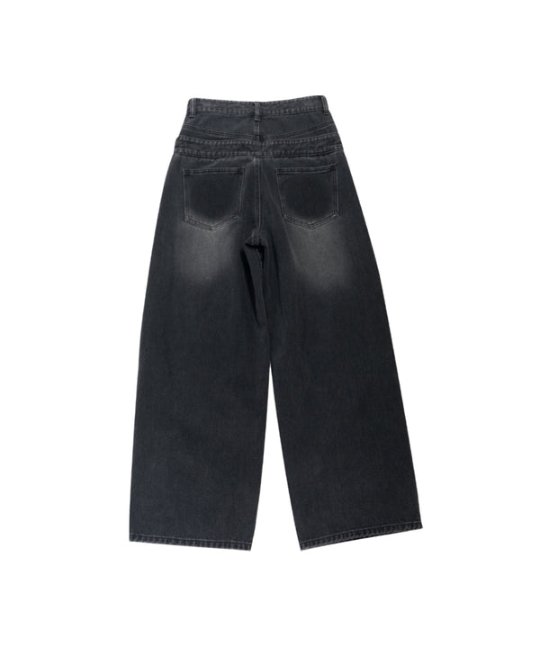 Double Waist Distressed Jean