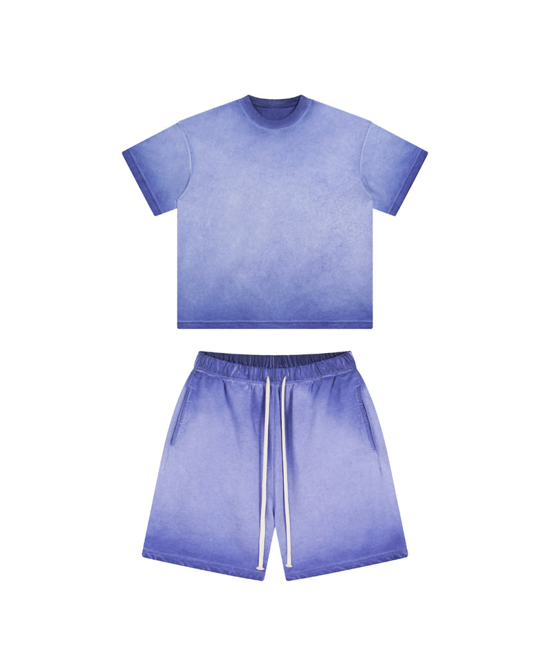 Reverse Base Color Treatment With Baking Effect Tshirt and Shorts Set