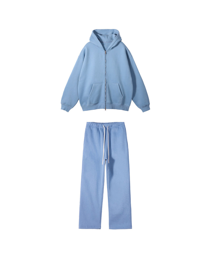 French terry with fleece zip up Sweatshirt Set 345g