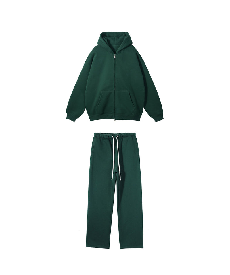 French terry with fleece zip up Sweatshirt Set 345g