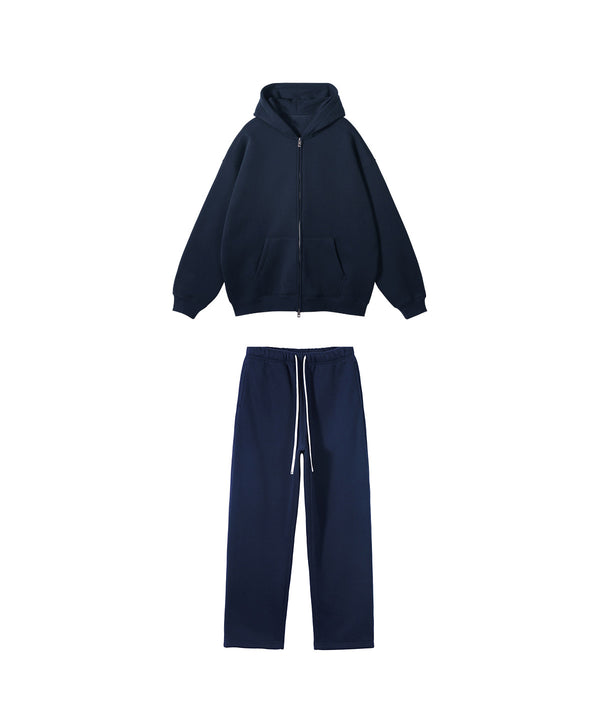 French terry with fleece zip up Sweatshirt Set 345g