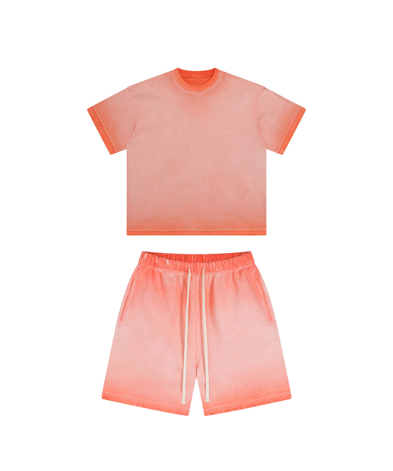 Reverse Base Color Treatment With Baking Effect Tshirt and Shorts Set