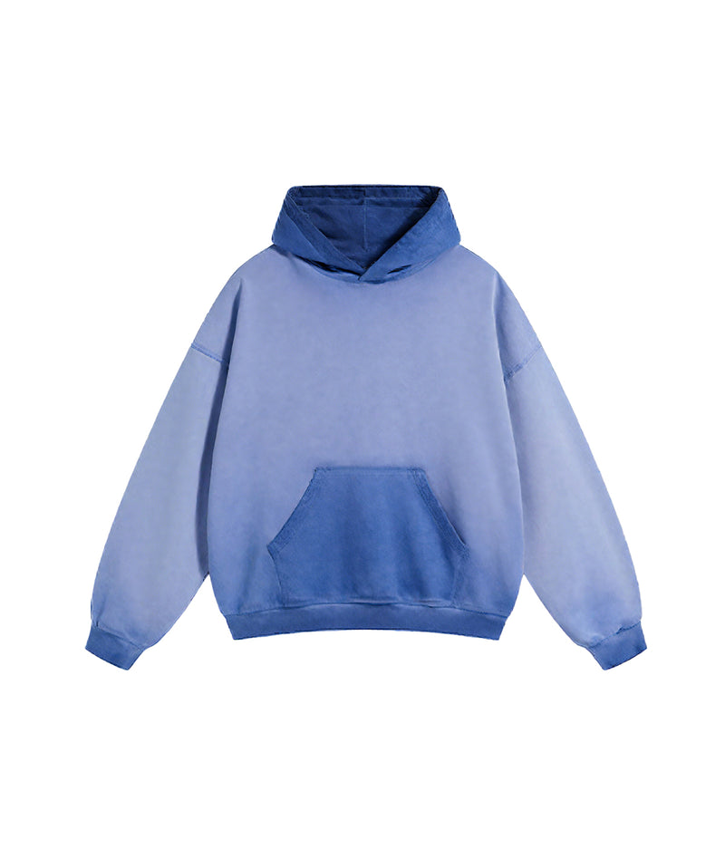 Distressed Washable Hooded Sweatshirt 430g