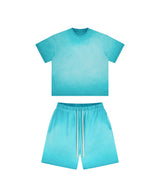 Reverse Base Color Treatment With Baking Effect Tshirt and Shorts Set