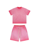 Reverse Base Color Treatment With Baking Effect Tshirt and Shorts Set