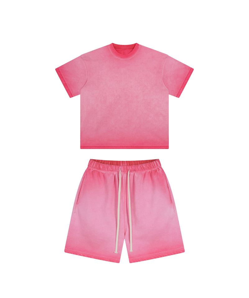 Reverse Base Color Treatment With Baking Effect Tshirt and Shorts Set