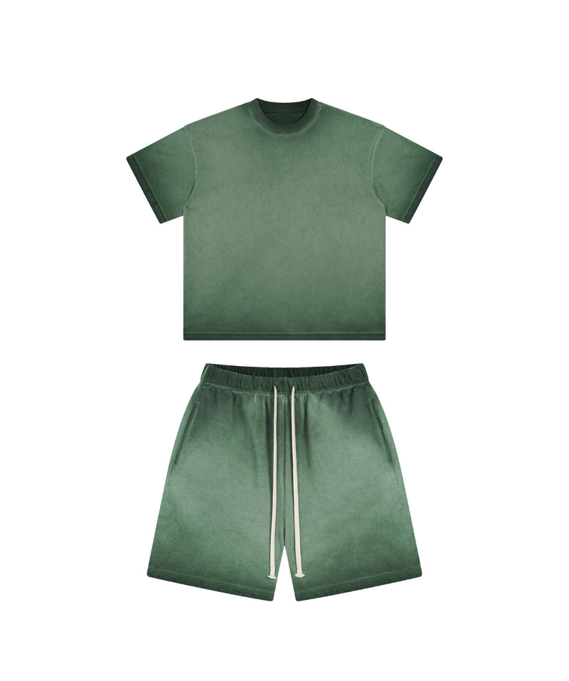 Reverse Base Color Treatment With Baking Effect Tshirt and Shorts Set
