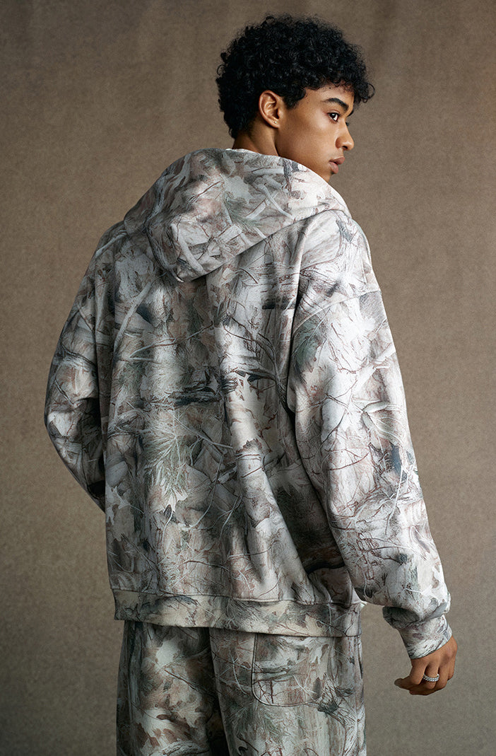 Push camouflage zipper hoodie