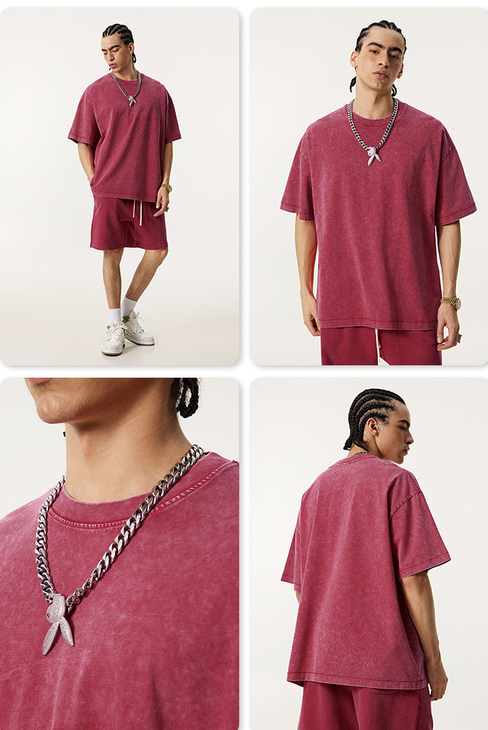 Snowflake Washed Tshirt and Shorts Set