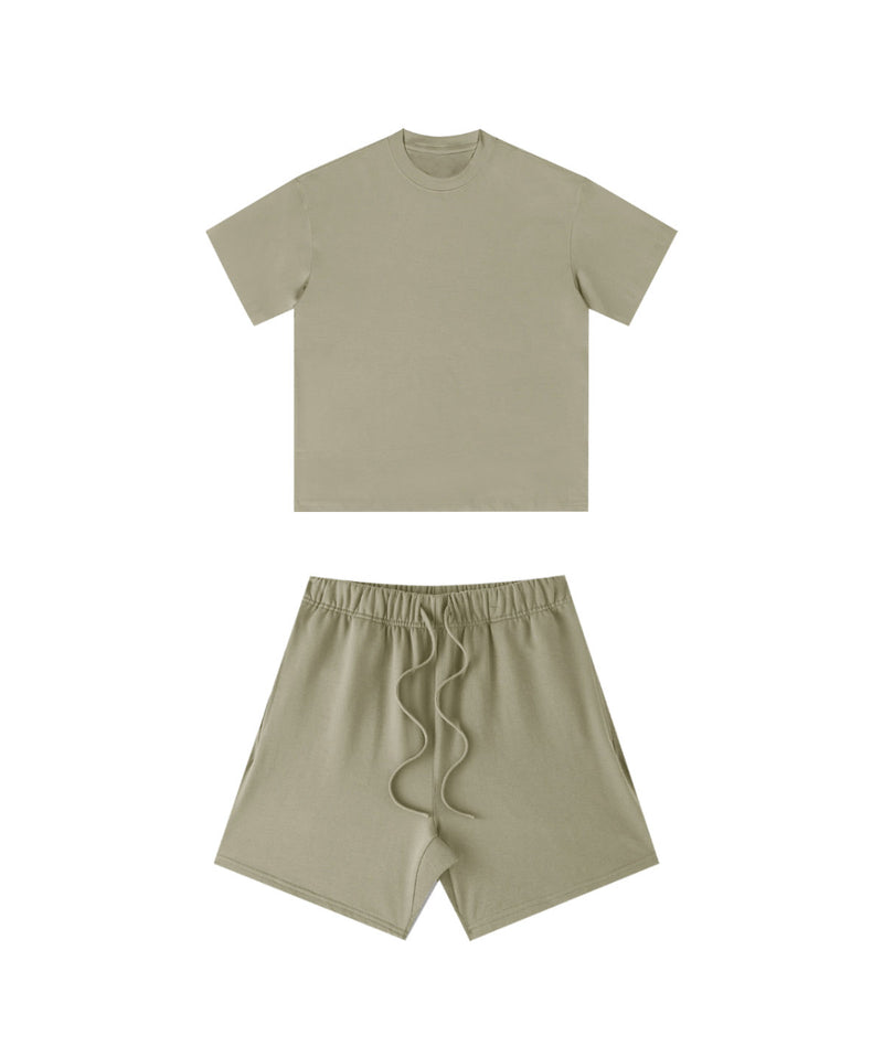 Heavyweight Basic  T-shirt and Shorts Set