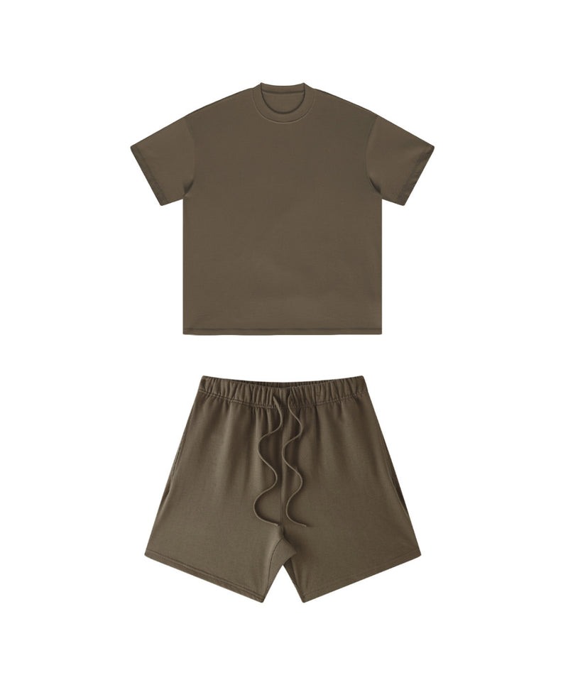 Heavyweight Basic  T-shirt and Shorts Set