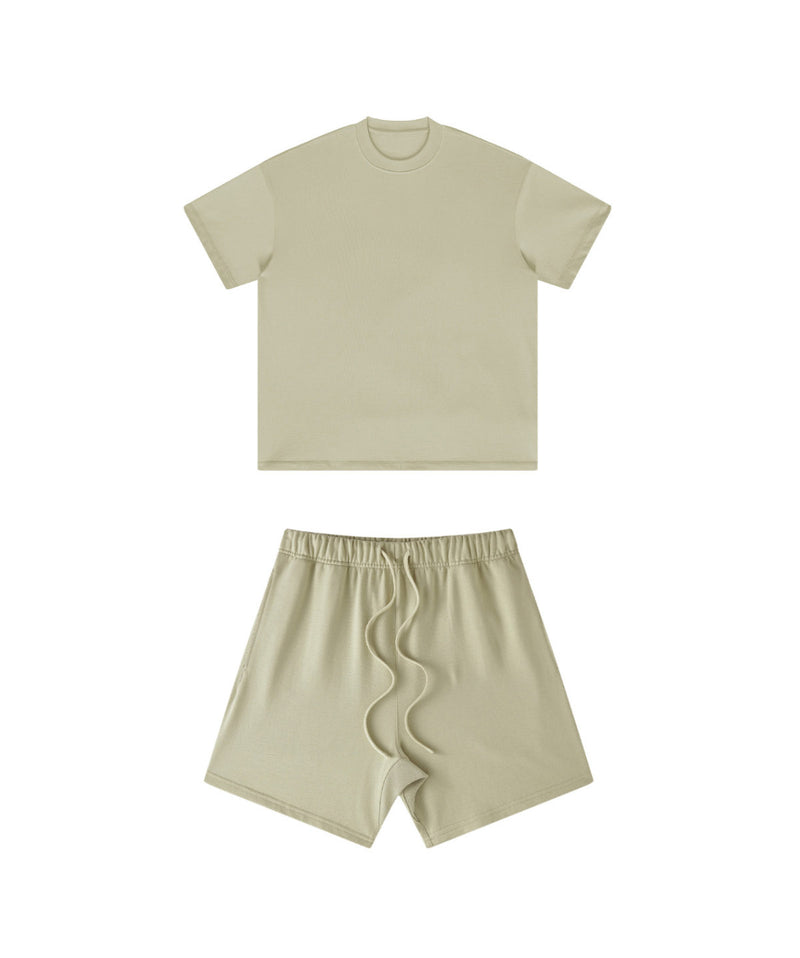 Heavyweight Basic  T-shirt and Shorts Set