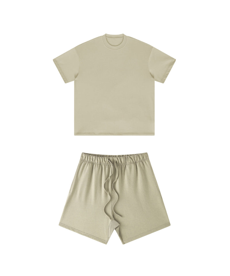 Heavyweight Basic  T-shirt and Shorts Set