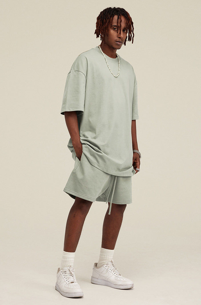 Heavyweight Basic  T-shirt and Shorts Set