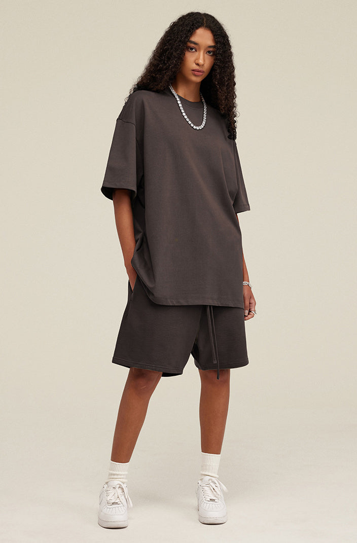 Heavyweight Basic  T-shirt and Shorts Set