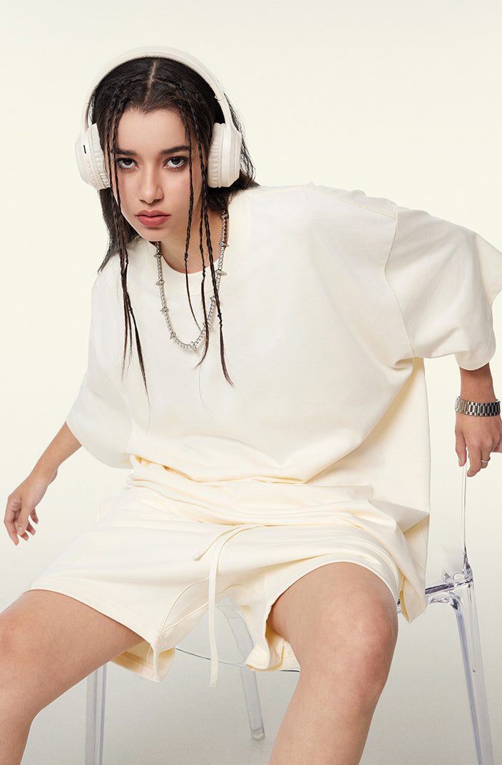 Heavyweight Basic  T-shirt and Shorts Set