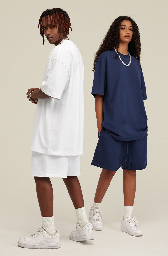 Heavyweight Basic  T-shirt and Shorts Set