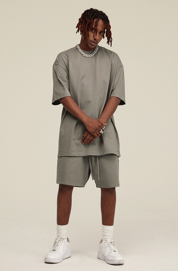Heavyweight Basic  T-shirt and Shorts Set