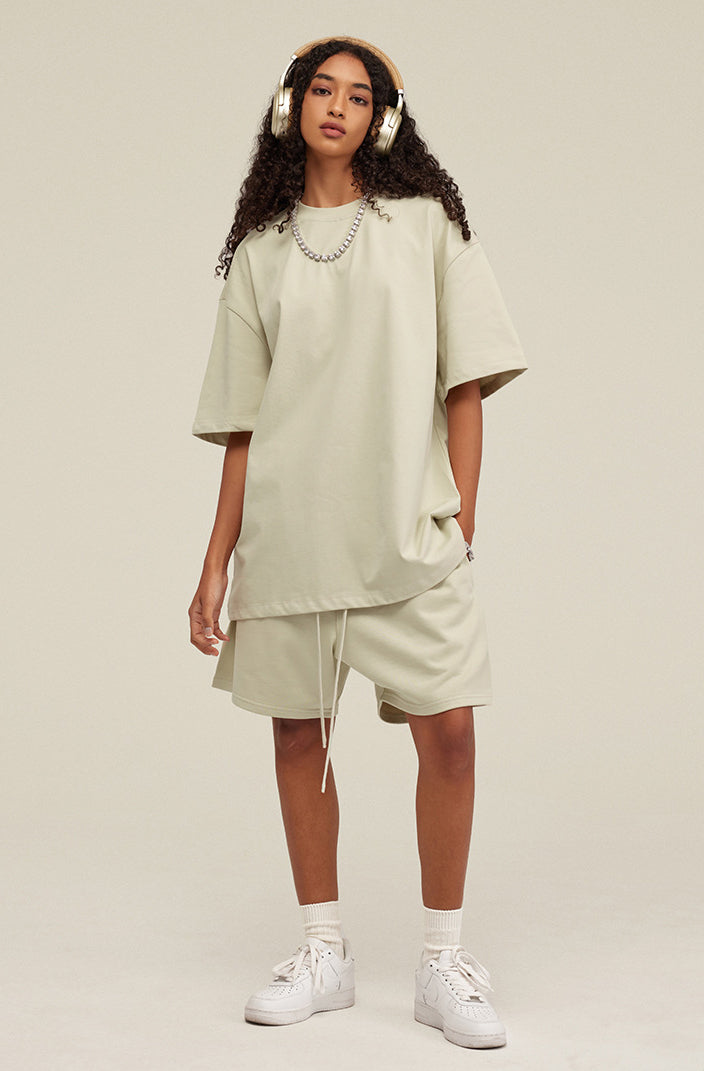 Heavyweight Basic  T-shirt and Shorts Set