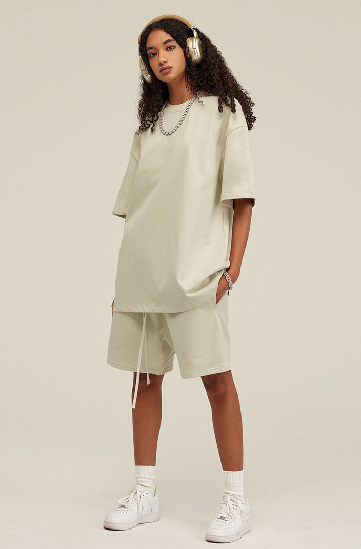 Heavyweight Basic  T-shirt and Shorts Set