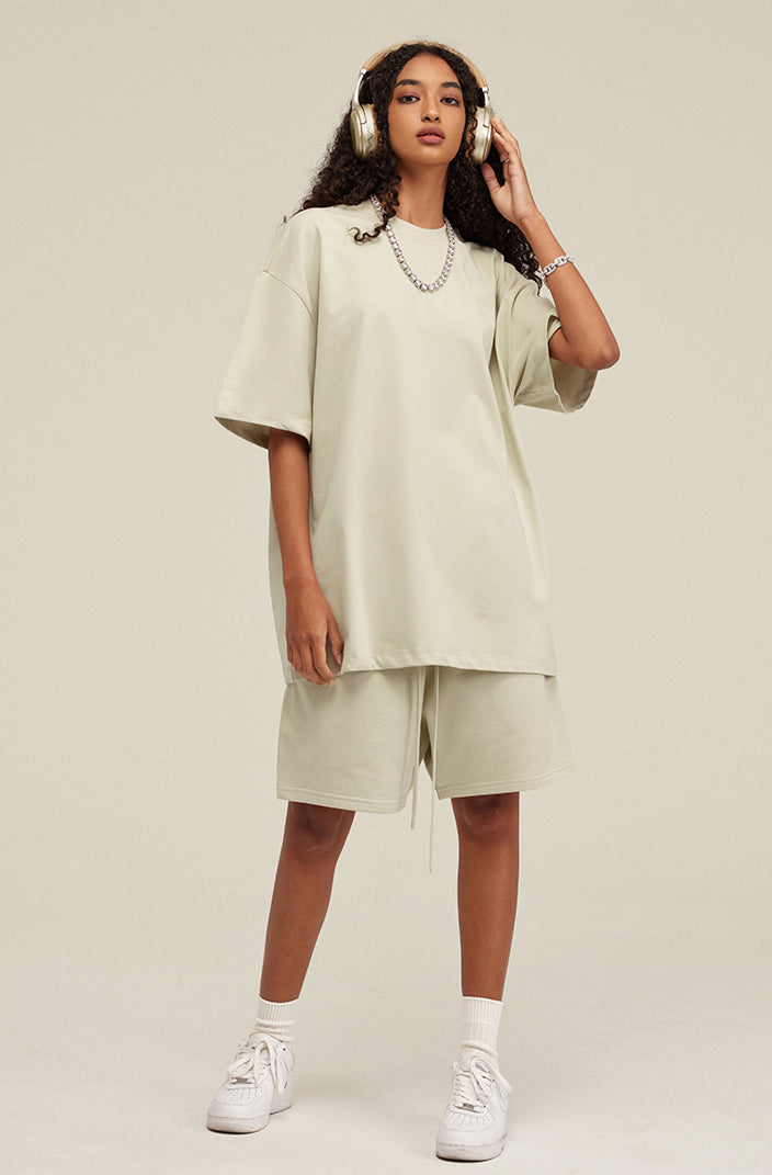 Heavyweight Basic  T-shirt and Shorts Set