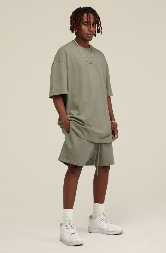 Heavyweight Basic  T-shirt and Shorts Set