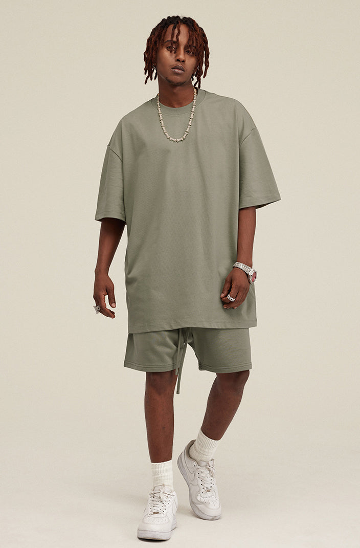 Heavyweight Basic  T-shirt and Shorts Set
