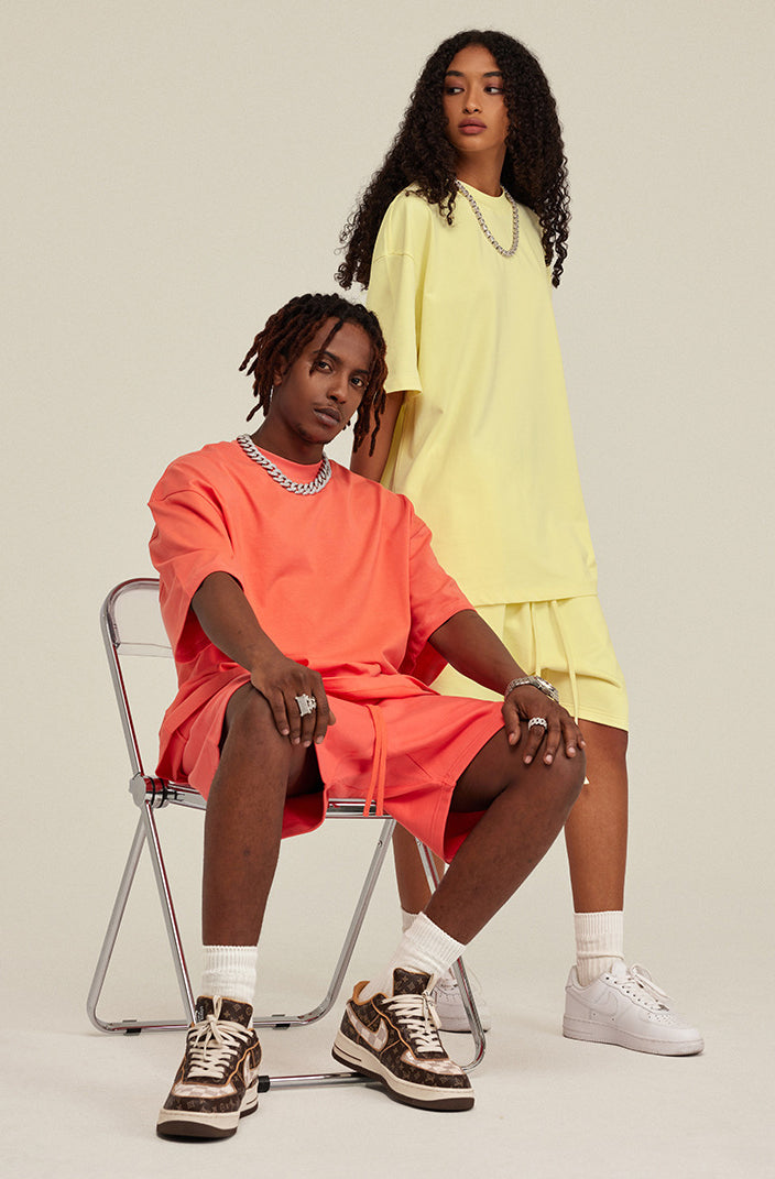 Heavyweight Basic  T-shirt and Shorts Set