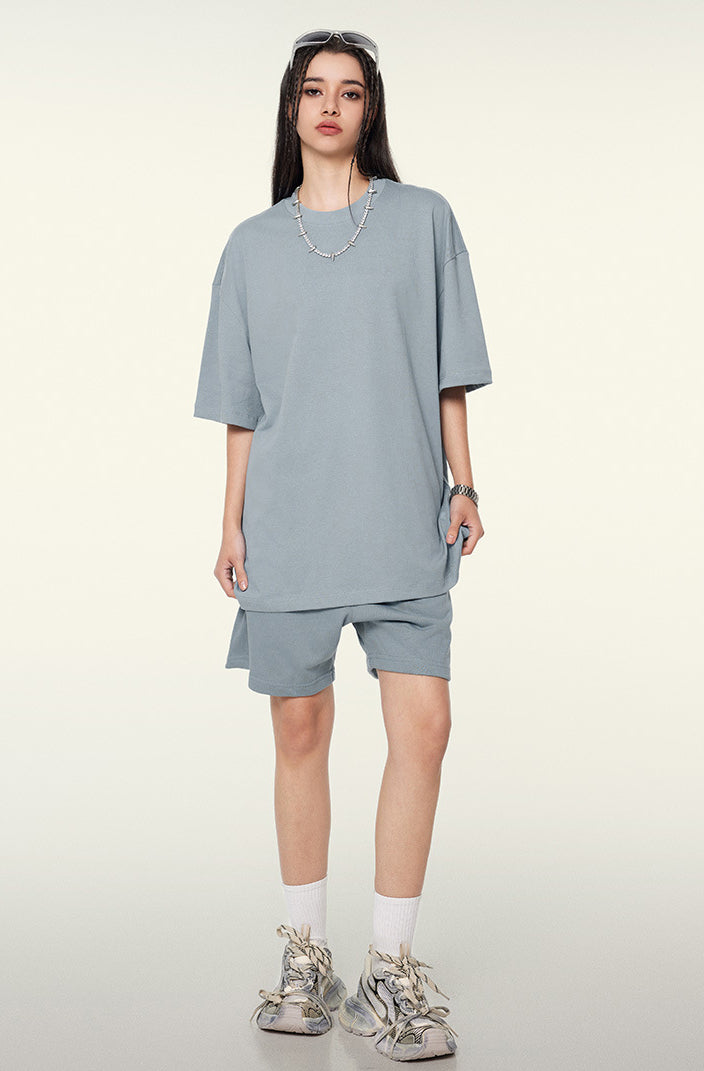 Heavyweight Basic  T-shirt and Shorts Set